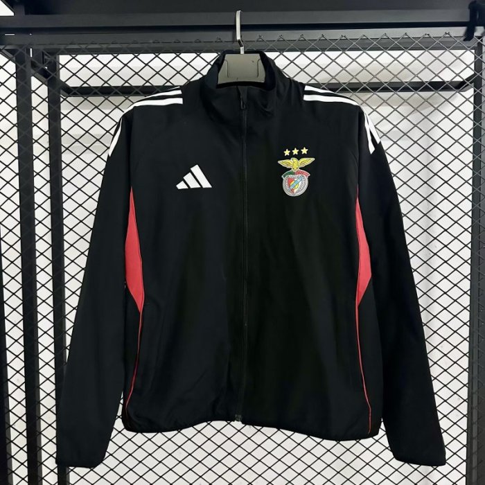 2025-2026 Benfica Black Soccer Windbreaker Jacket Football Jacket