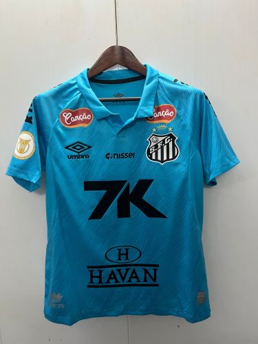 with All Sponor Logos+Club World Cup Patch Fan Version 2025-2026 Santos NEYMAR JR 10 Third Away Blue Soccer Jersey Football Shirt