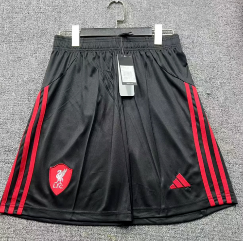 Fan Version 2025-2026 Liverpool Away Black Soccer Shorts Football Shorts