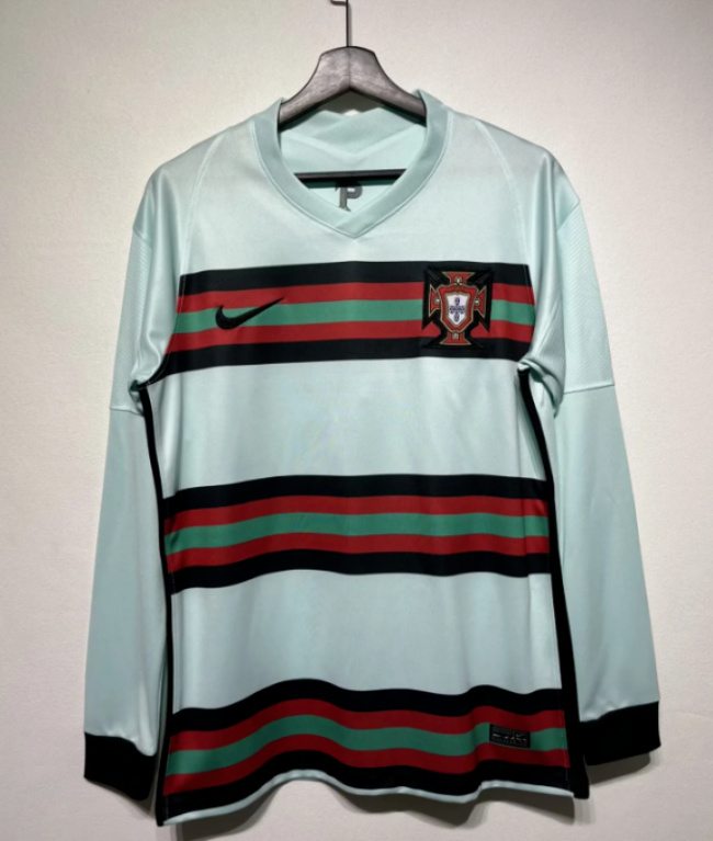 Long Sleeve Retro Jersey Portugal 2020 Away Soccer Jersey Vintage Football Shirt