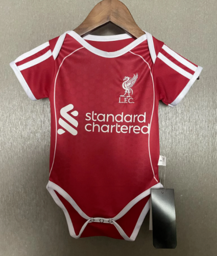 Baby Cloth 2025-2026 Liverpool Home Soccer Jersey Baby Onesies