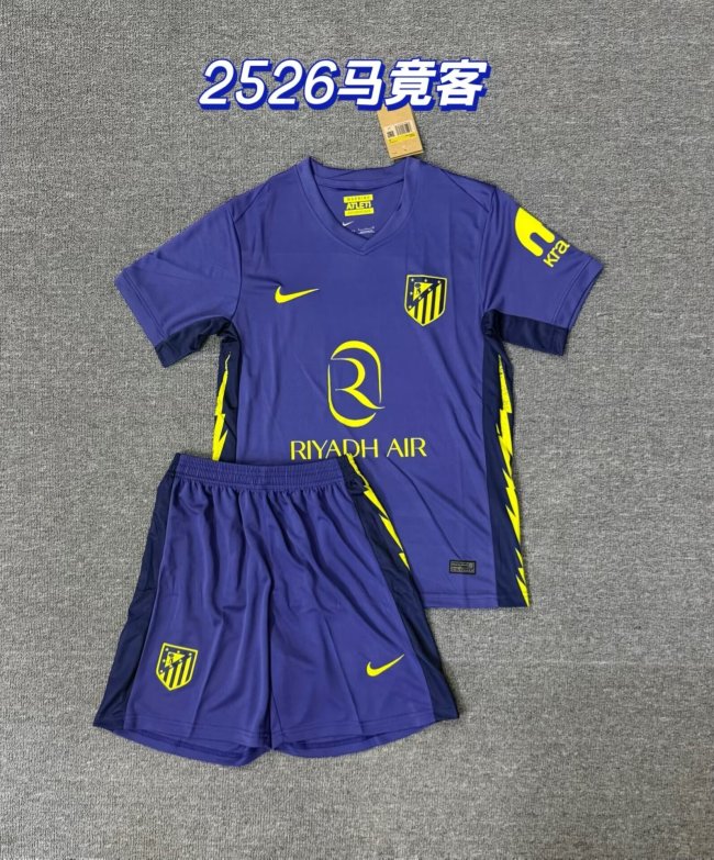 Adult Uniform 2025-2026 Atletico Madrid Away Soccer Jersey and Shorts Football Kits