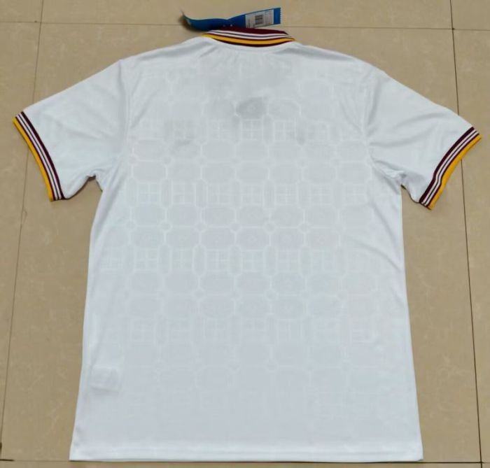without Sponor Logo Fan Version 2025-2026 As Roma White/Maroon Soccer Jersey Football Shirt