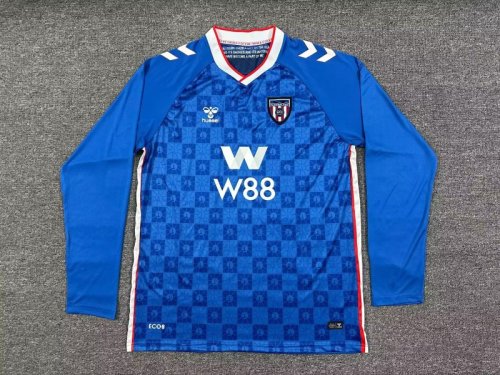 Long Sleeve Fans Version 2025-2026 Sunderland Away Blue Soccer Jersey Football Shirt