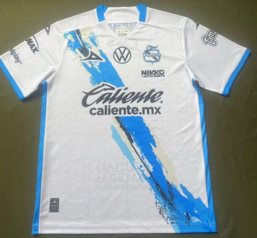 Player Version 2025-2026 Puebla White/Blue Soccer Jersey Football Shirt
