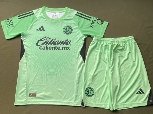 Adult Uniform 2025-2026 Club America Green Goalkeeper Soccer Jersey Shorts Men's Football Set
