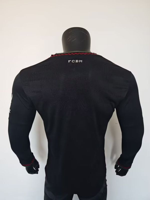 Long Sleeve Player Version 2025-2026 Bayern Munich Third Away Black Soccer Jersey Bayern Munchen Football Shirt