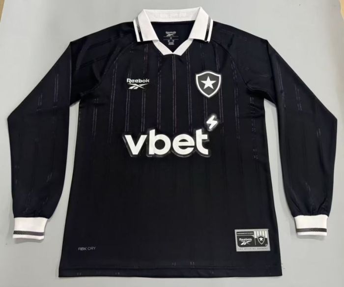 Long Sleeve Fan Version 2025-2026 Botafogo Away Black Soccer Jersey Football Shirt