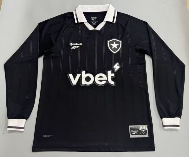 Long Sleeve Fan Version 2025-2026 Botafogo Away Black Soccer Jersey Football Shirt