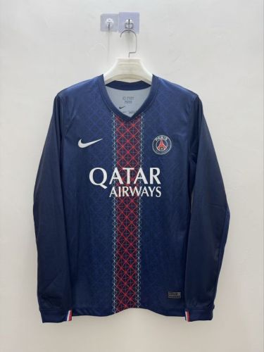 Fan Version Long Sleeve 2025-2026 PSG Home Soccer Jersey Paris Football Maillot