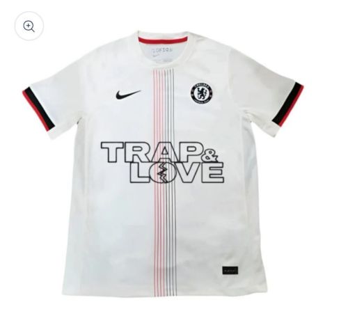 Fan Version 2025-2026 Chelsea Trap & Love Version Away White Soccer Jersey Football Shirt