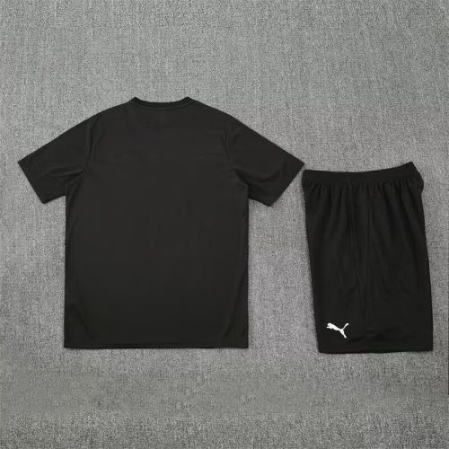 Adult Uniform 2025-2026 Manchester City Black Soccer Training Jersey and Shorts Football Kits
