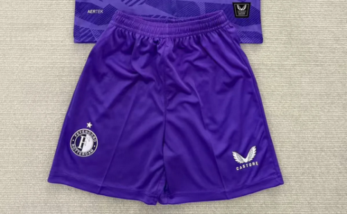 Fan Version 2025-2026 Feyenoord Rotterdam Purple Goalkeeper Soccer Shorts Football Shorts