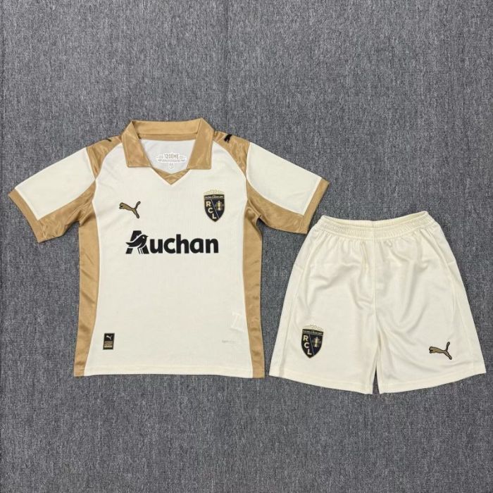 Youth Uniform Kids Kit Lens 2025-2026 Third Away Soccer Jersey Shorts Child Football Set