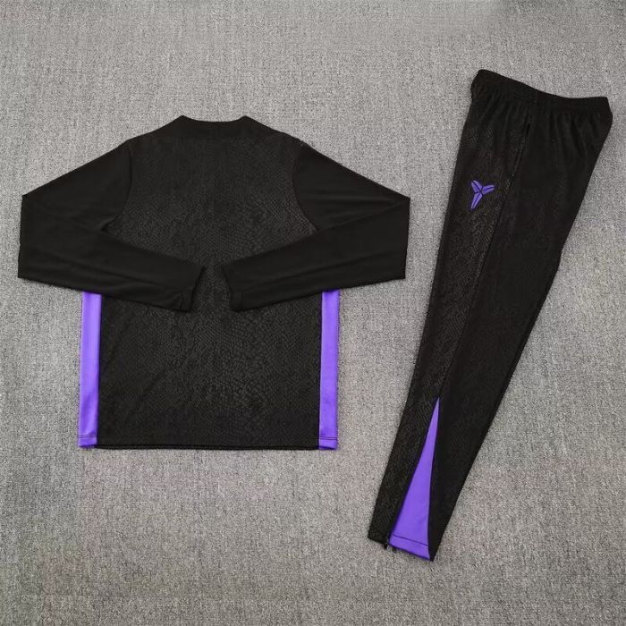 2025-2026 Barcelona Black/Purple Soccer Training Sweater and Pants Football Kit