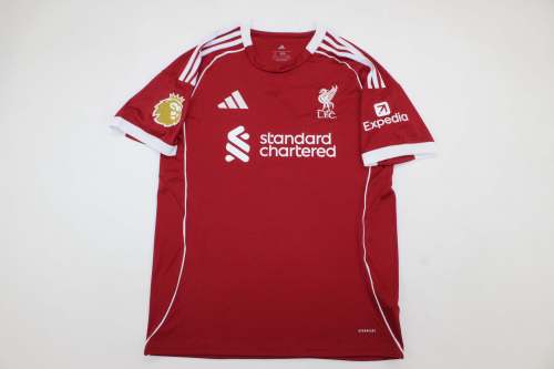with EPL Patch Fan Version 2025-2026 Liverpool Home Soccer Jersey Football Shirt