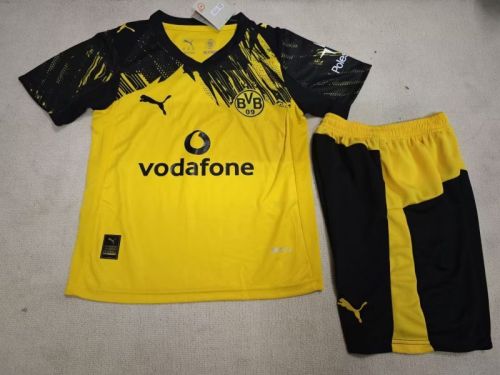 Youth Uniform Kids Kit Borussia Dortmund 2025-2026 Yellow/Black Home Soccer Jersey Shorts BVB Child Football Set