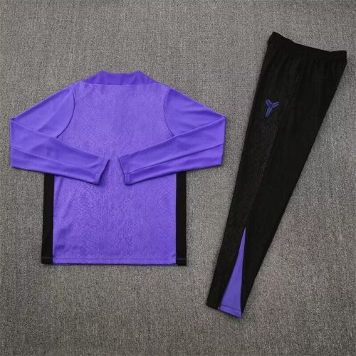 2025-2026 Barcelona Purple/Black Soccer Training Sweater and Pants Football Kit