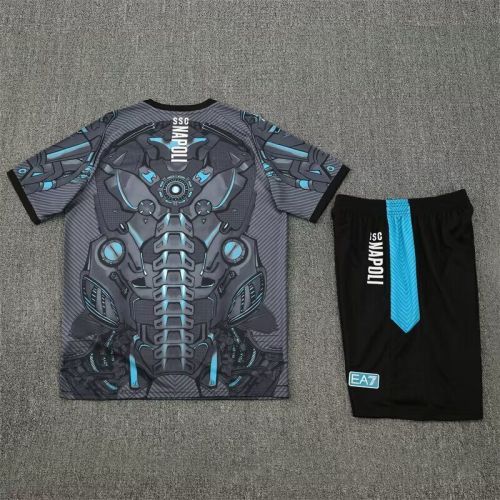 Adult Uniform 2025-2026 Napoli Black Soccer Training Jersey and Shorts Napoles Football Kits