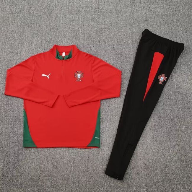 2025-2026 Portugal Red Soccer Training Sweater and Pants Football Kit