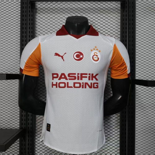 with Sponor Logo Player Version 2025-2026 Galatasaray Away White Soccer Jersey Football Shirt