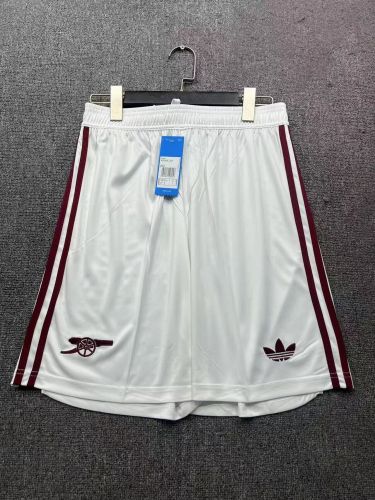 Fan Version 2025-2026 Arsenal Third Away White Soccer Shorts Football Shorts