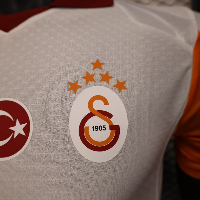 with Sponor Logo Player Version 2025-2026 Galatasaray Away White Soccer Jersey Football Shirt