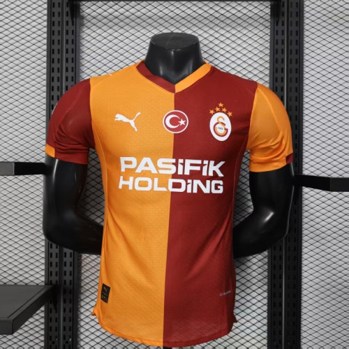 with Sponor Logo Player Version 2025-2026 Galatasaray Home Soccer Jersey Football Shirt