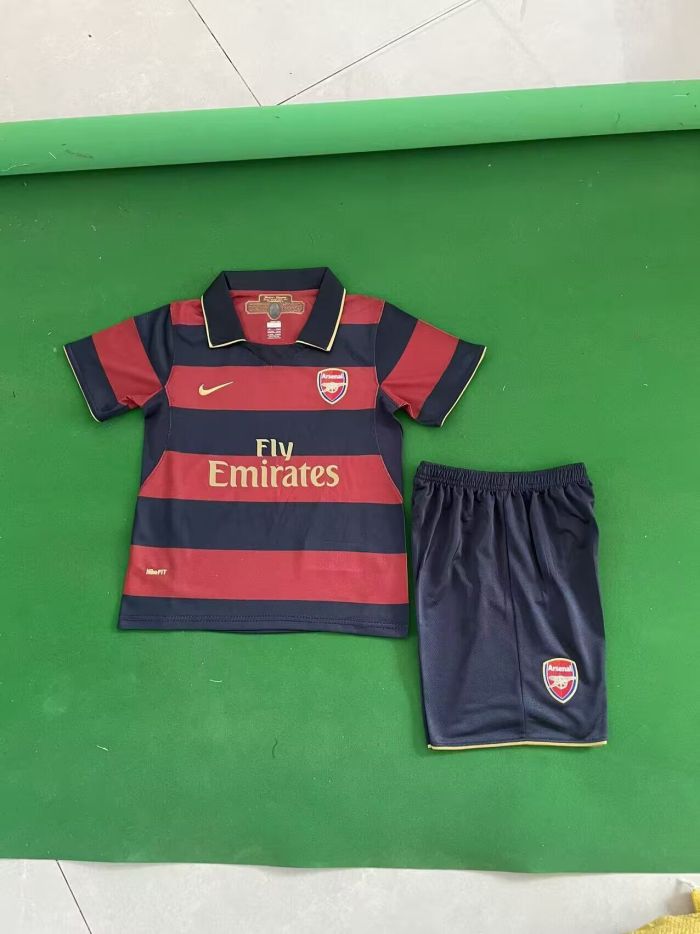 Retro Youth Uniform Kids Kit 2007-2008 Arsenal Third Away Soccer Jersey Shorts Vintage Child Football Set