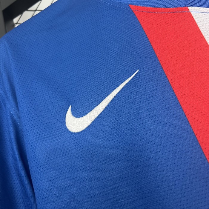 with LFP Patch Retro Jersey 2010-2011 Atletico Madrid Away Blue Soccer Jersey