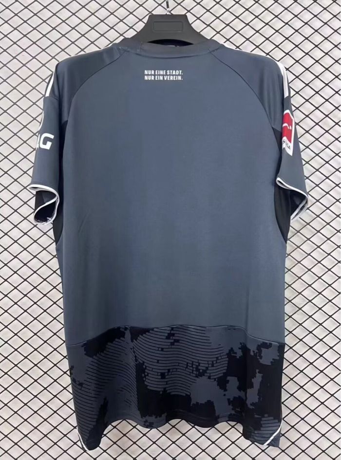 with Bundesliga Patch Fan Version Eintracht Frankfurt 2025-2026 Third Away Black/Grey Football Shirt Soccer Jersey