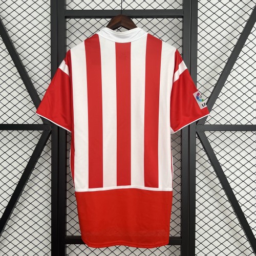 with LFP Patch Retro Jersey 2002-2003 Atletico Madrid Home Soccer Jersey Vintage Football Shirt
