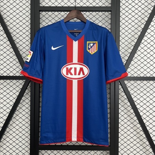with LFP Patch Retro Jersey 2010-2011 Atletico Madrid Away Blue Soccer Jersey