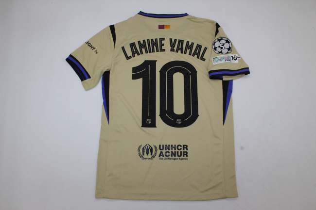 with UCL Patch Barca Camisetas de Futbol Fans Version 2025-2026 Barcelona LAMINE YAMAL 10 Away Soccer Jersey