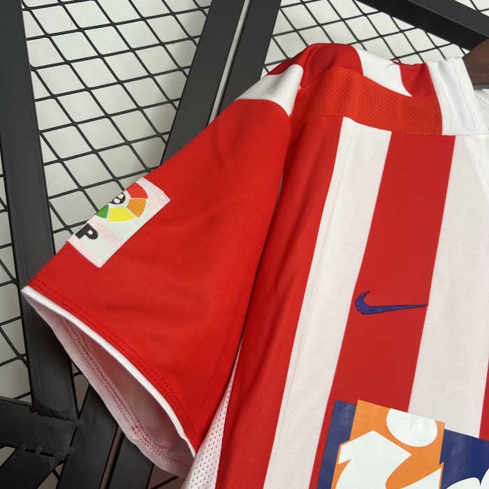 with LFP Patch Retro Jersey 2002-2003 Atletico Madrid Home Soccer Jersey Vintage Football Shirt