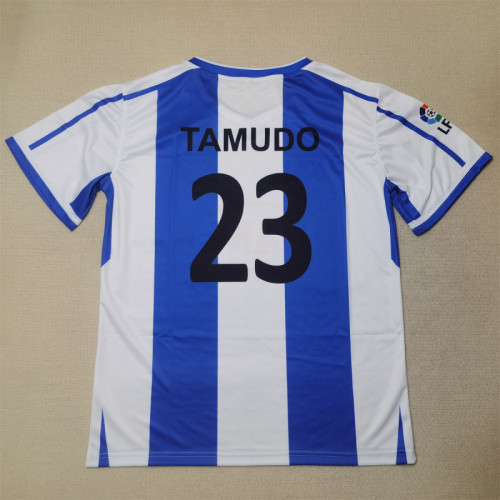 with LFP Patch Retro Camisetas de Futbol 2002-2003 Espanyol TAMUDO 23 Home Soccer Jersey Vintage Football Shirt
