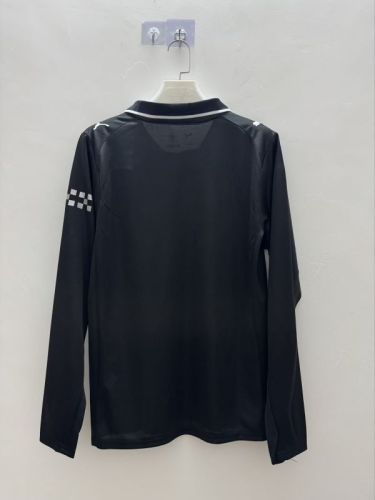 Long Sleeve Fan Version 2025-2026 Manchester City Away Black Soccer Jersey Man City Football Shirt