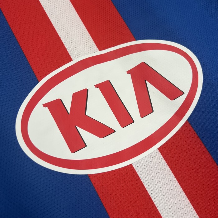 with LFP Patch Retro Jersey 2010-2011 Atletico Madrid Away Blue Soccer Jersey
