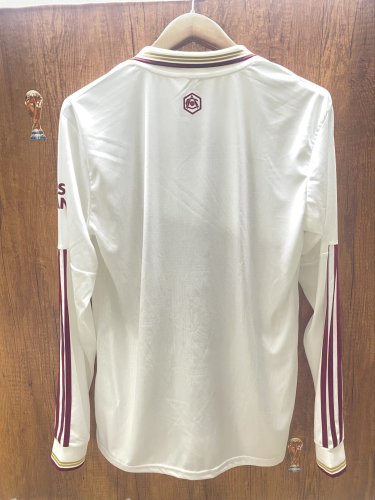 Long Sleeve Fan Version 2025-2026 Arsenal Third Away White Soccer Jersey LS Football Shirt