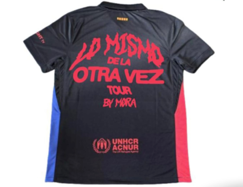 Barca Camisetas de Futbol Fan Version 2024-2025 Barcelona Mora version Away Black Soccer Jersey