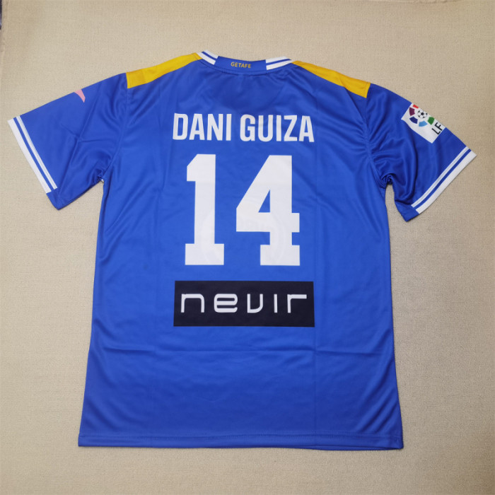 with LFP Patch Retro Jersey 2010-2011 Getafe DANI GUIZA 14 Home Soccer Jersey Vintage Football Shirt