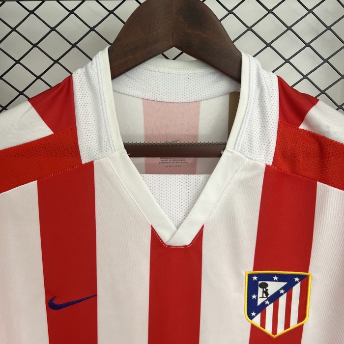 with LFP Patch Retro Jersey 2002-2003 Atletico Madrid Home Soccer Jersey Vintage Football Shirt