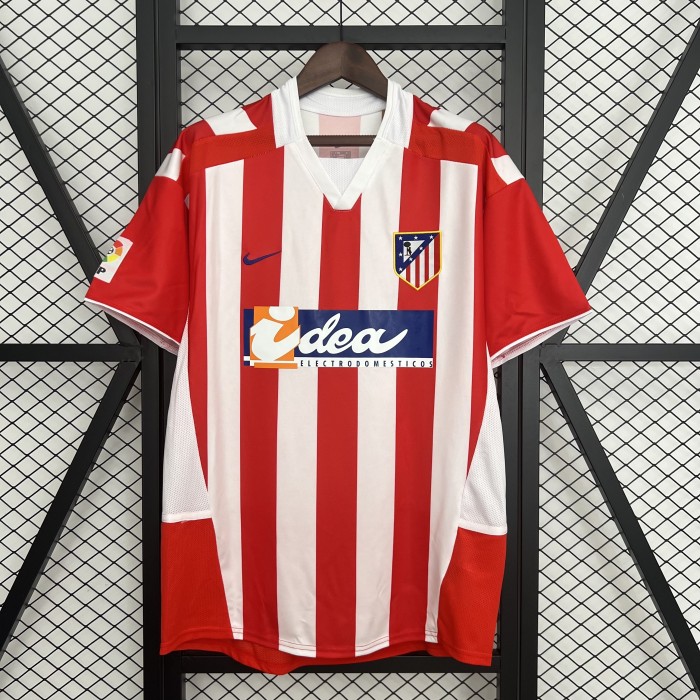 with LFP Patch Retro Jersey 2002-2003 Atletico Madrid Home Soccer Jersey Vintage Football Shirt