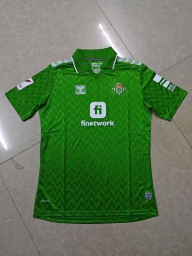 with LALIGA Patch Retro Jersey 2023-2024 Real Betis Away Green Soccer Jersey Vintage Football Shirt