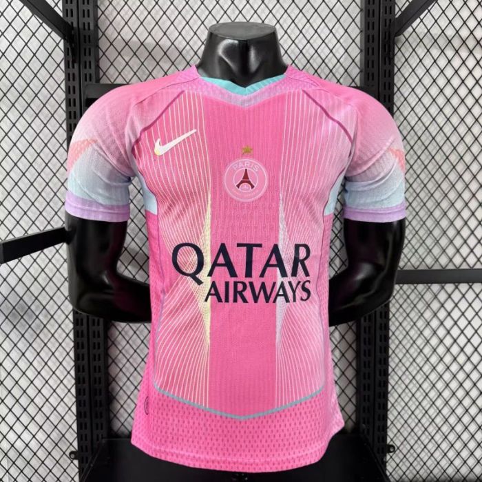 Player Version 2025-2026 PSG Pink Special Edition Soccer Jersey Paris Football Maillot