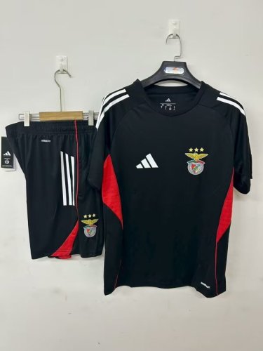 Adult Uniform 2025-2026 Benfica Black/Red Soccer Training Jersey and Shorts Football Kits