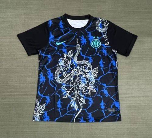 Fan Version 2025-2026 Inter Milan Black/Blue Snake Edition Soccer Jersey Football Shirt