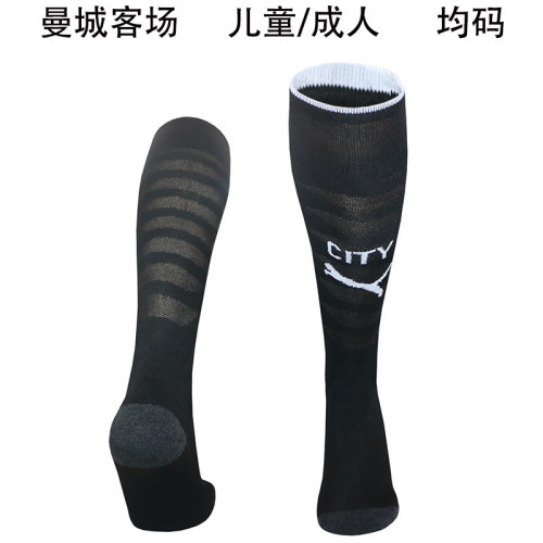 Youth/Adult 2025-2026 Manchester City Away Black Soccer Socks Football Socks