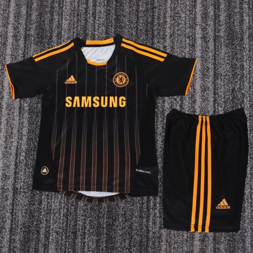 Retro Youth Uniform Kids Kit 2010-2011 Chelsea Away Soccer Jersey Shorts Vintage Child Football Set