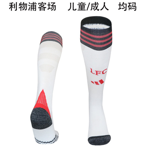 Youth/Adult 2025-2026 Liverpool Away White Soccer Socks Football Socks